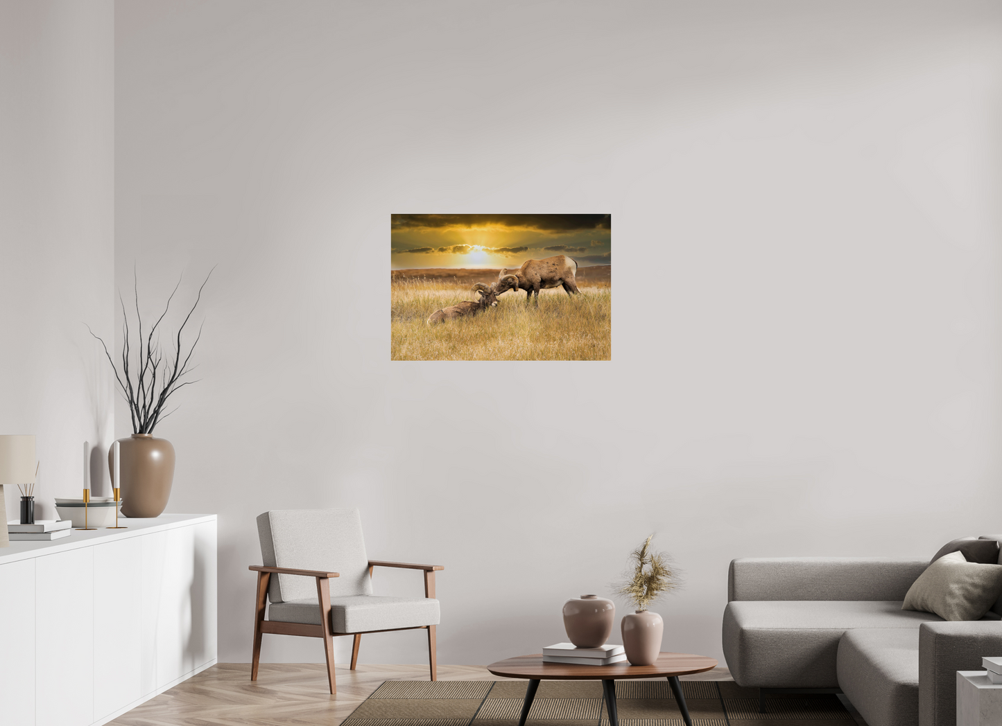 36 x 24″, Metal Prints Badlands Sheep Kiss