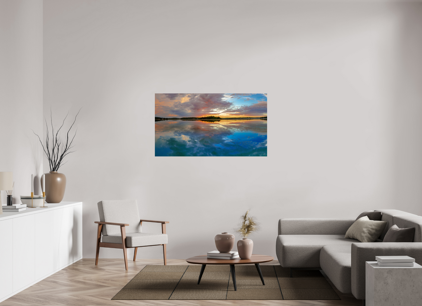 55 x 30.9″, Metal Prints Mirror Images