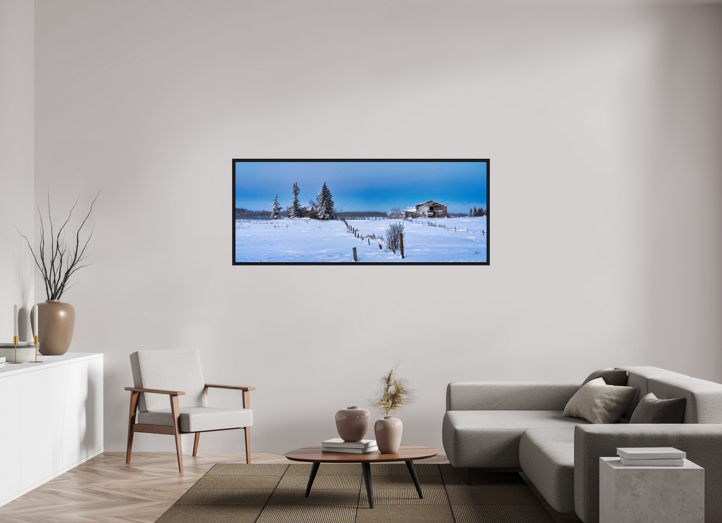 70 x 28″, Floater Frame Forgotten Farmstead