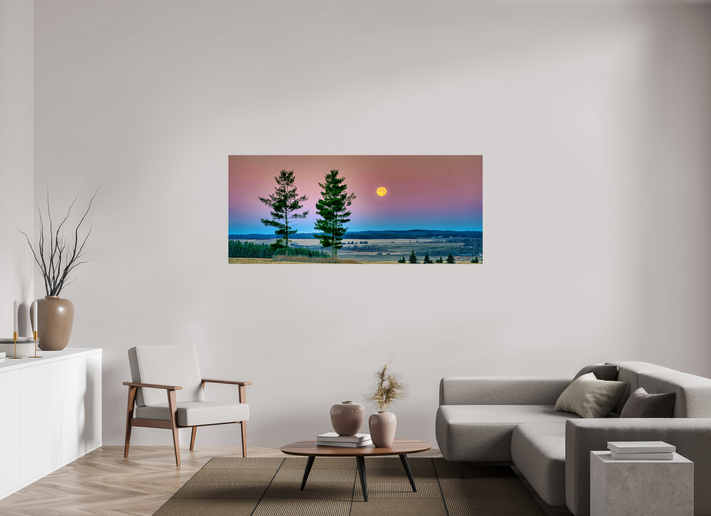 72.4 x 31″, Photo Print On Fuji Crystal DP II Morning Prairie Moon