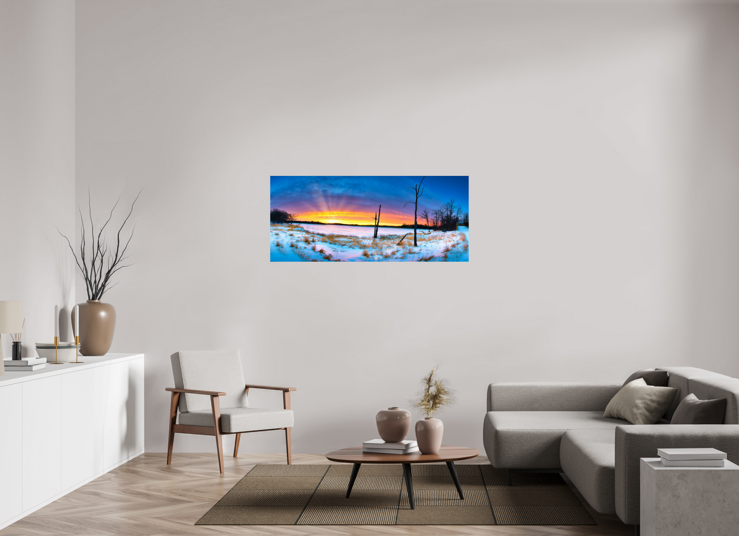 55.6 x 24″, Metal Prints Winters Walk
