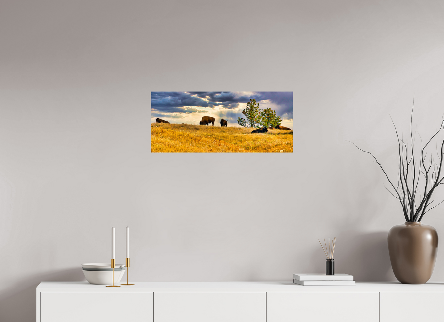 28 x 12″, Photo Print On Fuji Crystal DP II Buffalo of Custer
