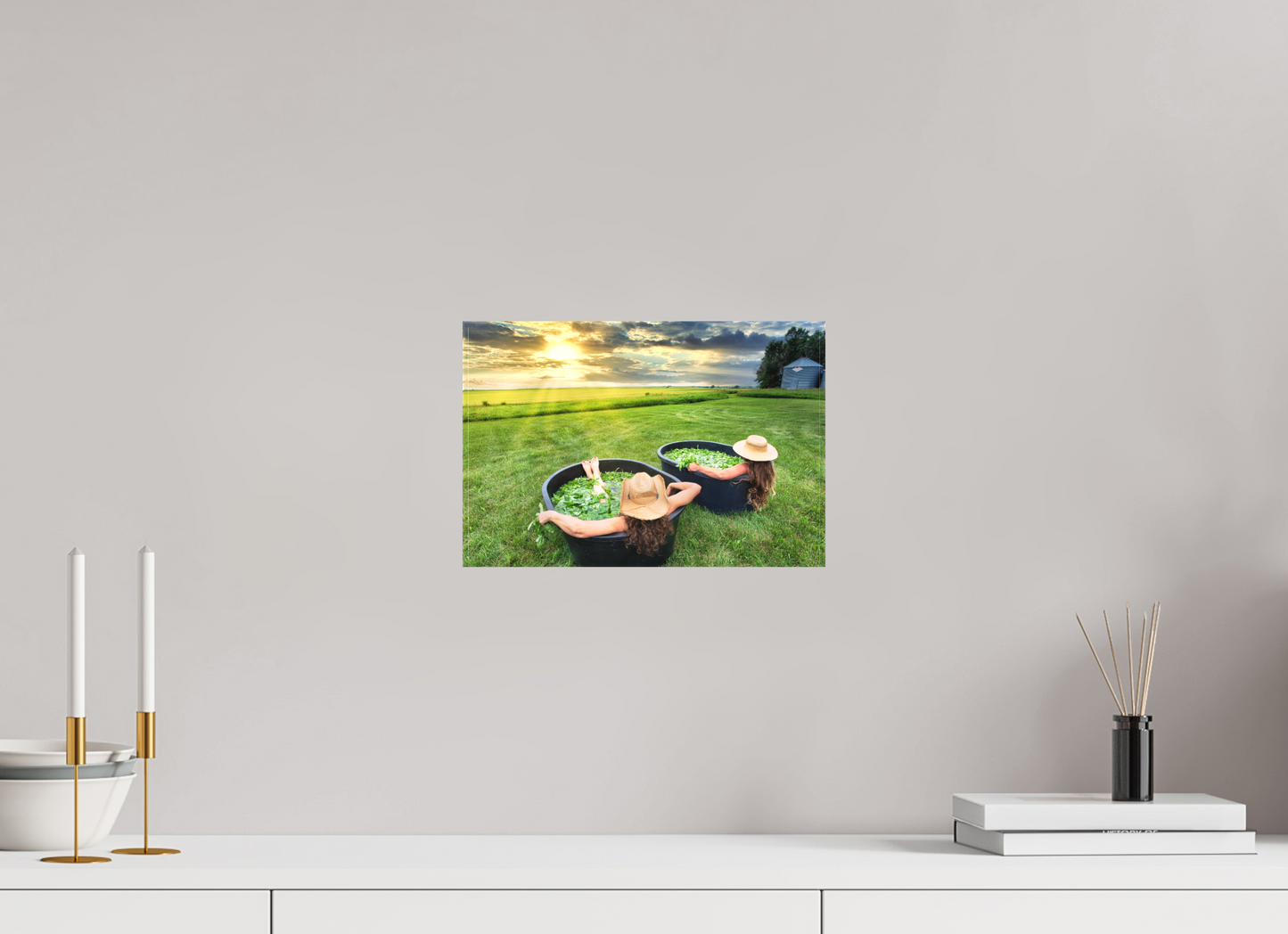12 x 8″, Fine Textile Canvas Basil Bath 2
