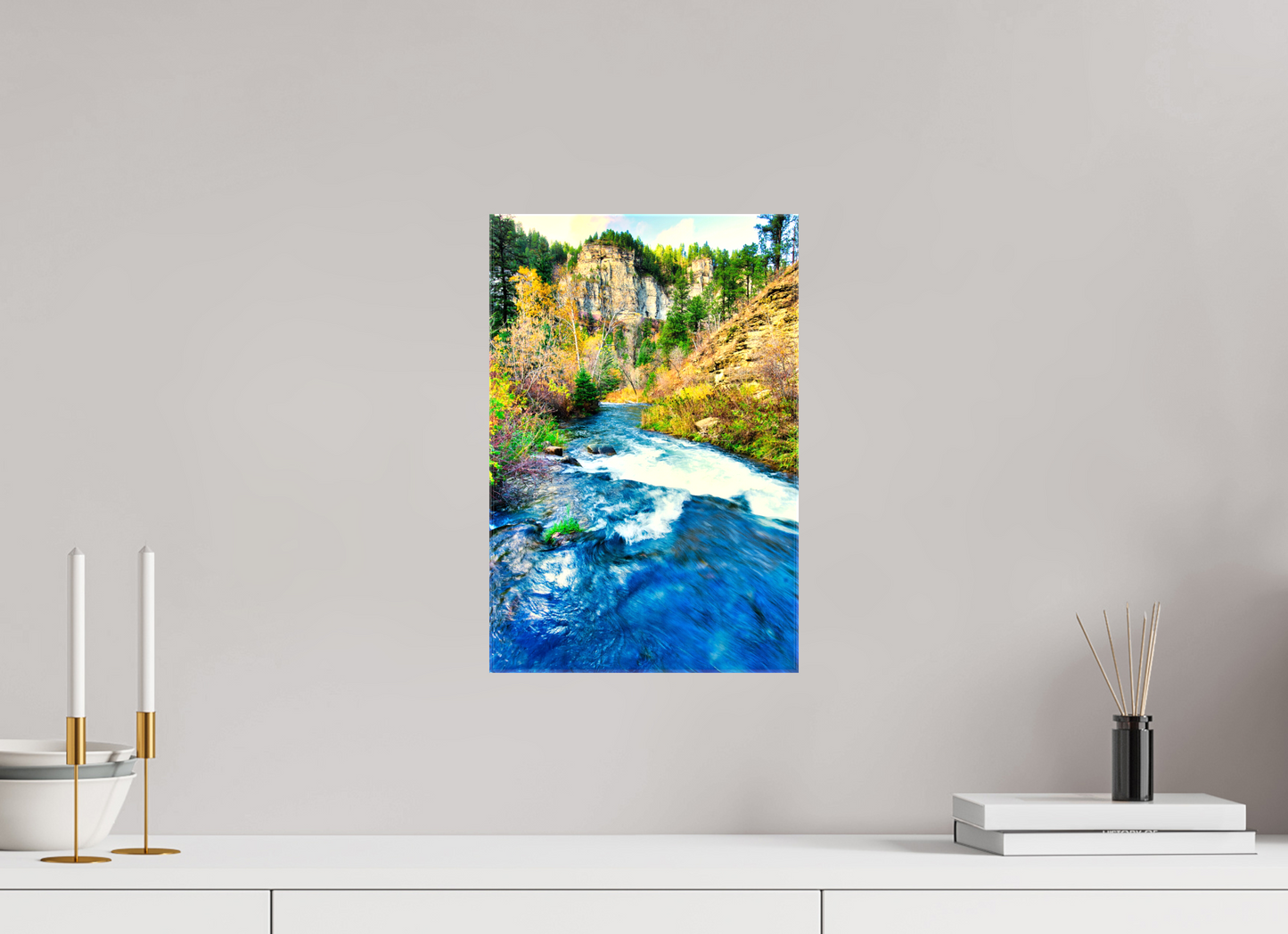 10 x 15″, Stretched Canvas Spearfish Canyon Stream