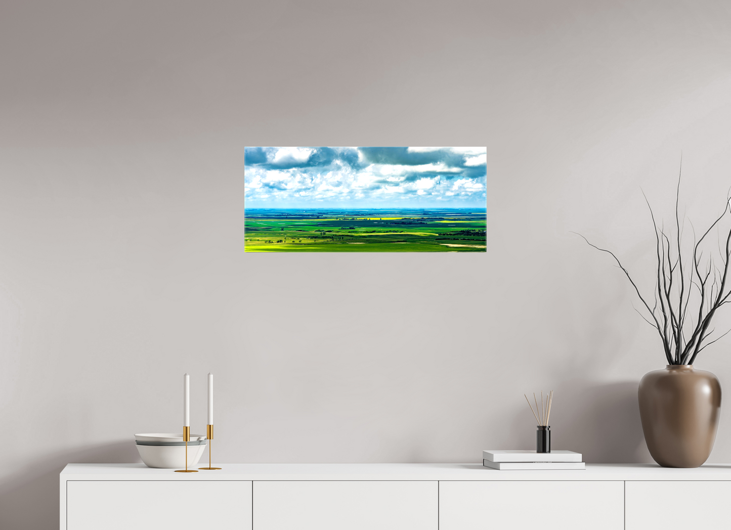 28 x 12″, Stretched Canvas Prairie Eden