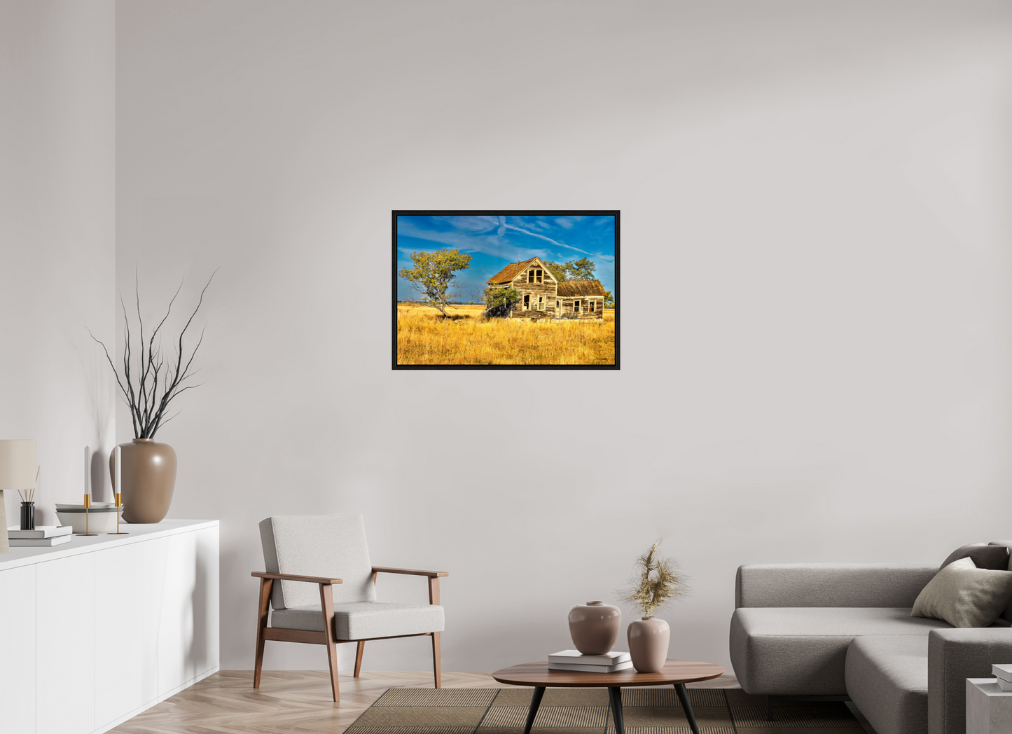 35.1 x 24″, Floater Frame Lone Tree