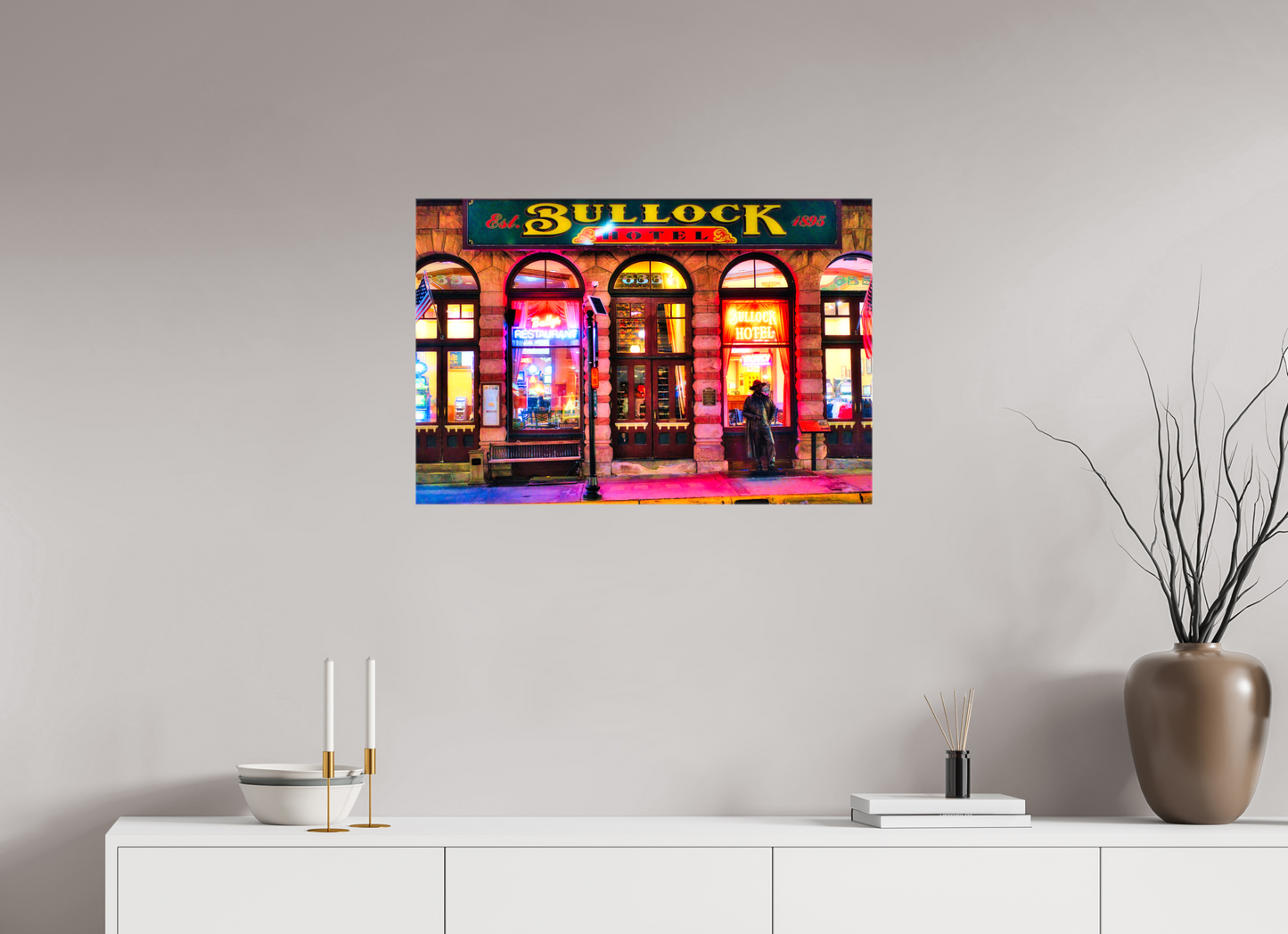 30 x 20″, Stretched Canvas Deadwood at Night 1