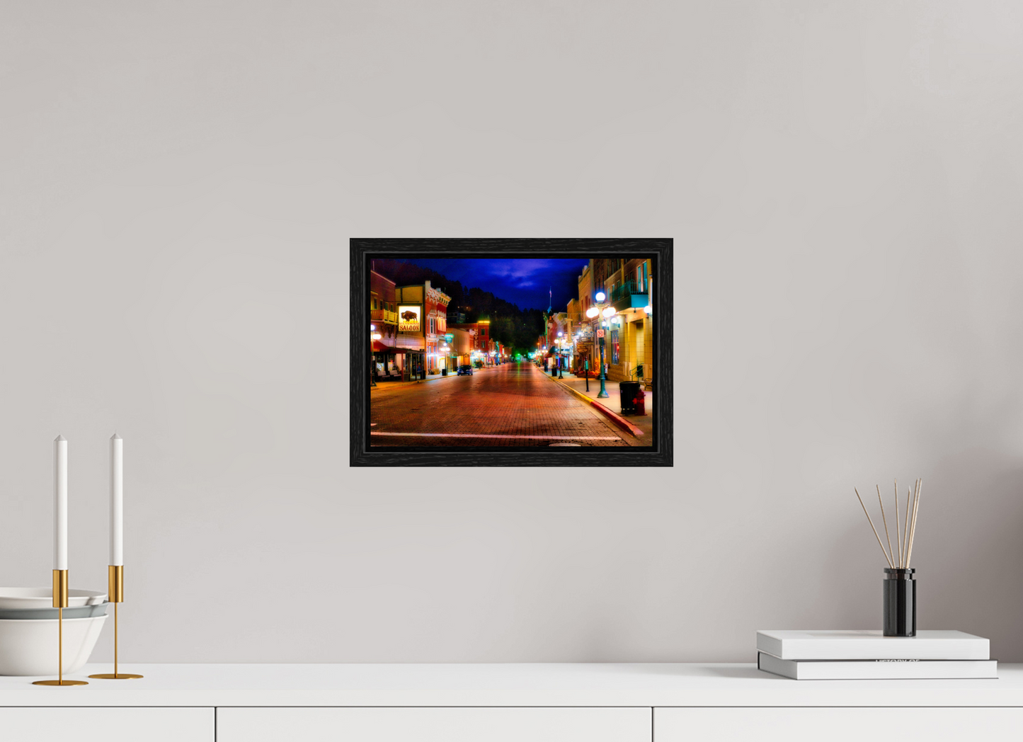 12 x 8″, Floater Frame Deadwood at Night 3