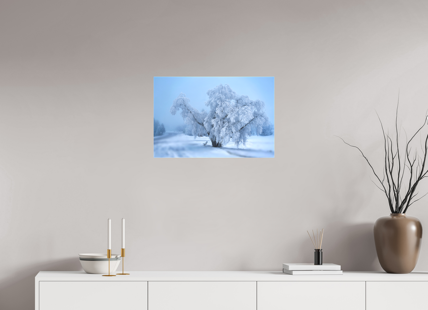 24 x 16″, Fine Textile Canvas An Oak in Frost