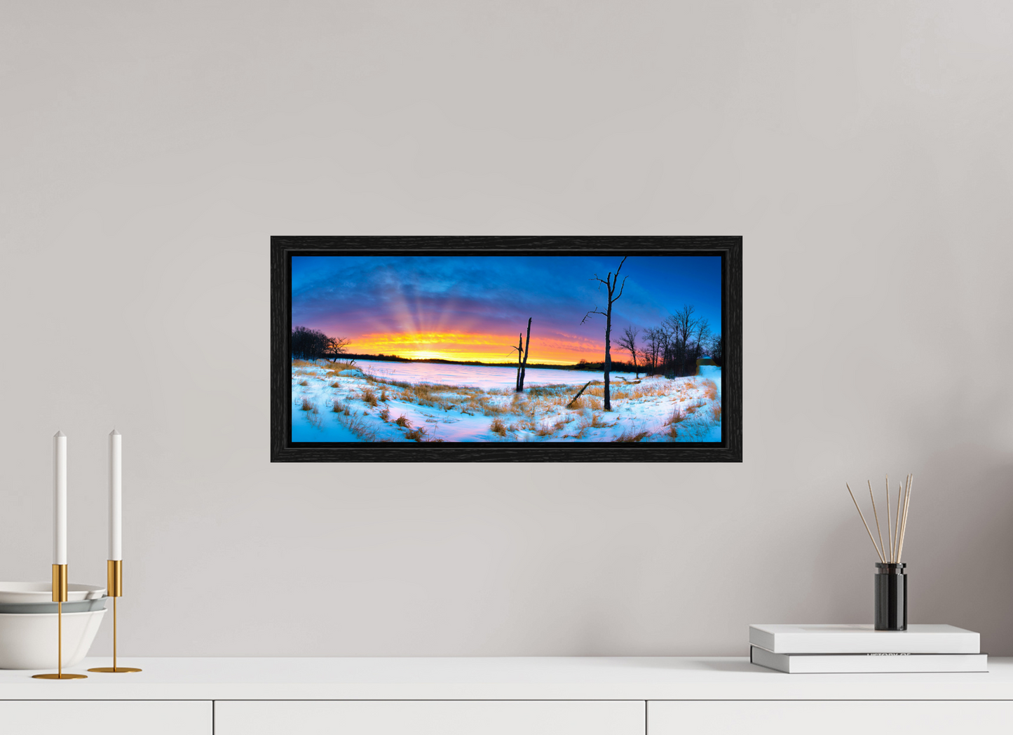 18.5 x 8″, Floater Frame Winters Walk