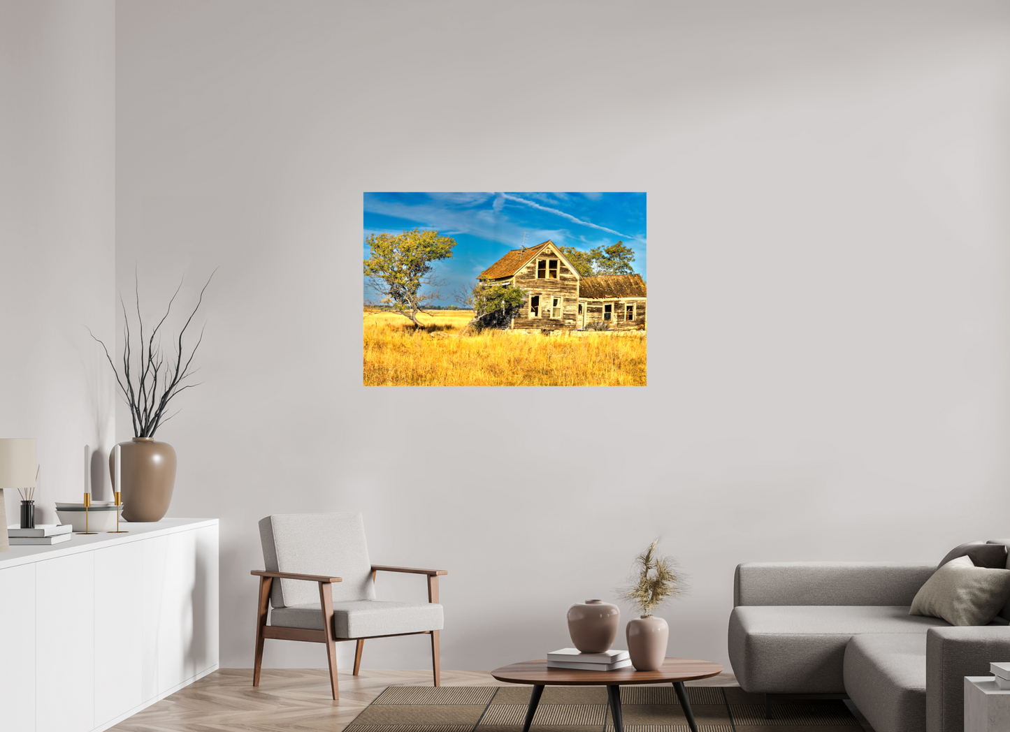 45.3 x 31″, Stretched Canvas Lone Tree