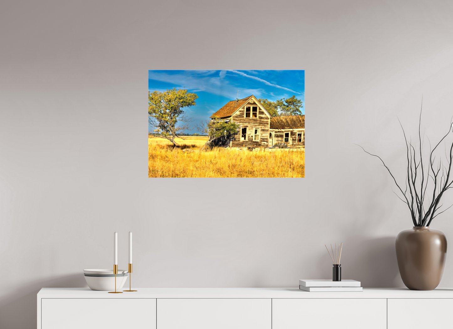 29.2 x 20″, Stretched Canvas Lone Tree