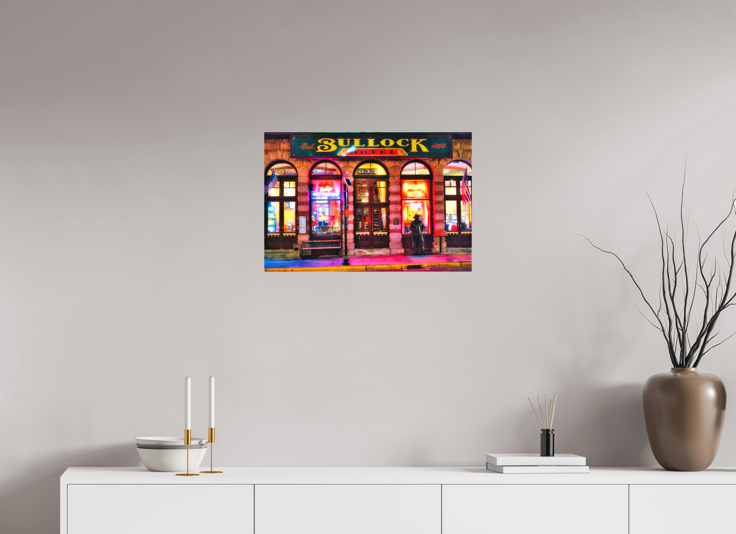 24 x 16″, Fine Textile Canvas Deadwood at Night 1