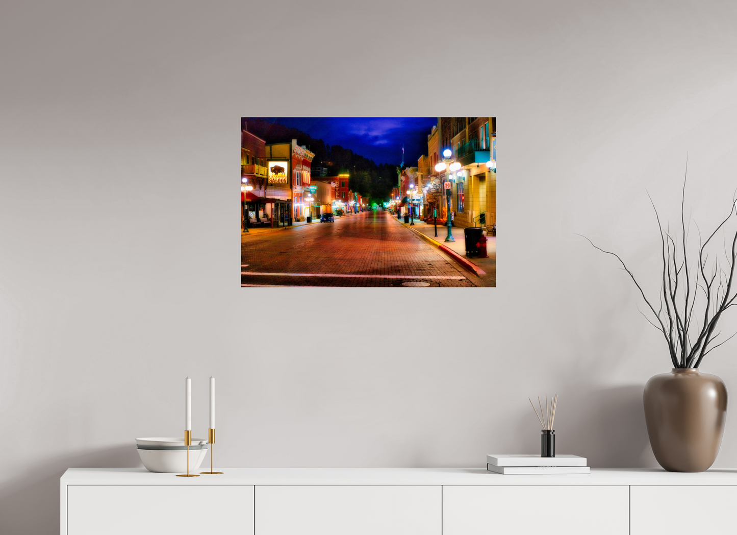 30 x 20″, Metal Prints Deadwood at Night 3