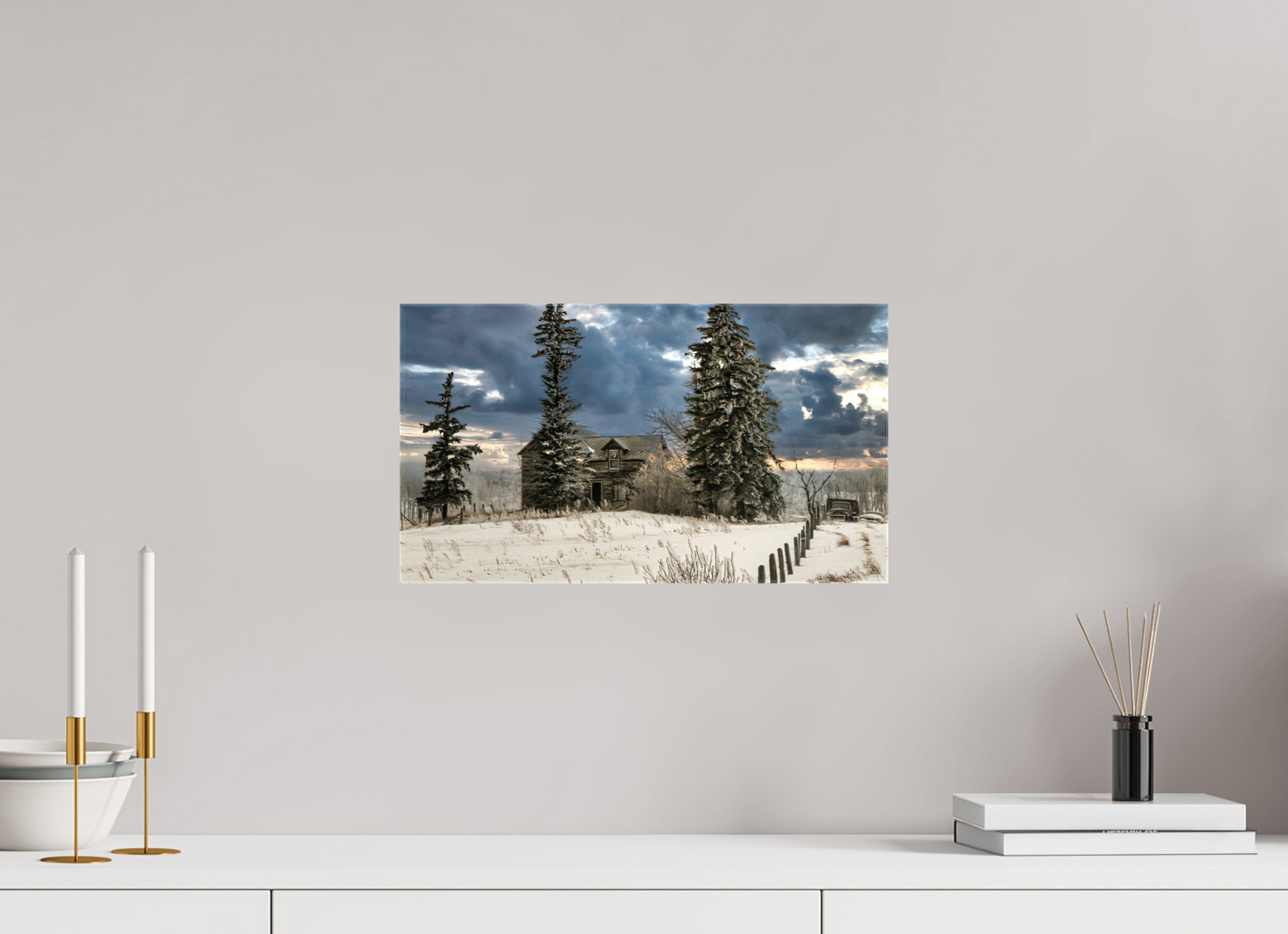 16 x 9″, Stretched Canvas Storm Clouds of Winter