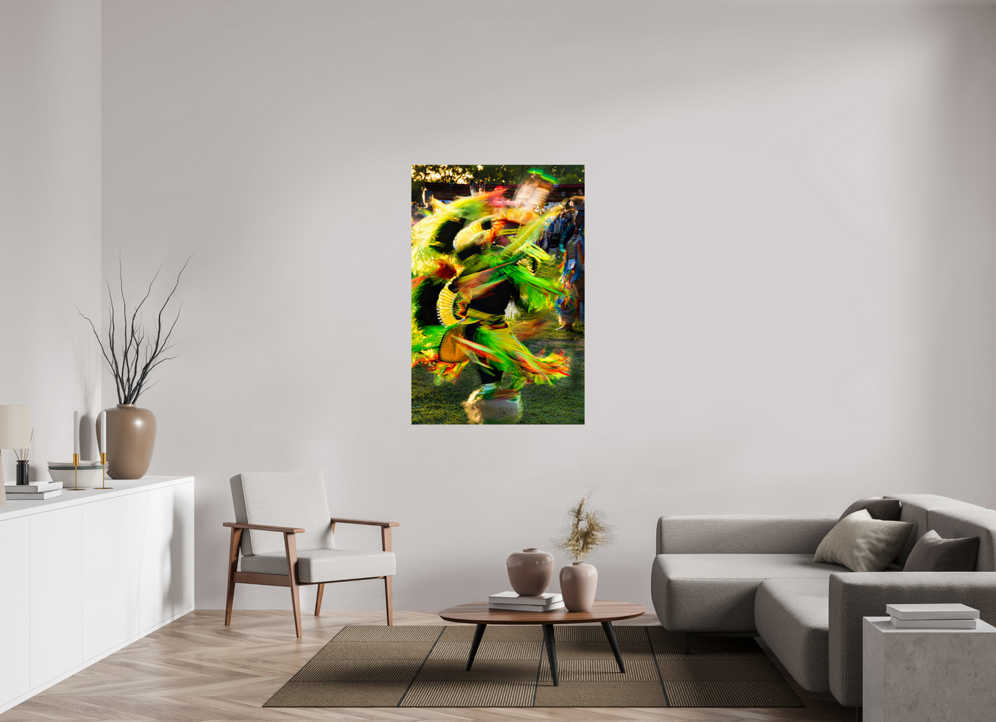 36 x 54″, Photo Print Under Acrylic Glass Powwow dance in motion 1 Metal Acrylic Glass