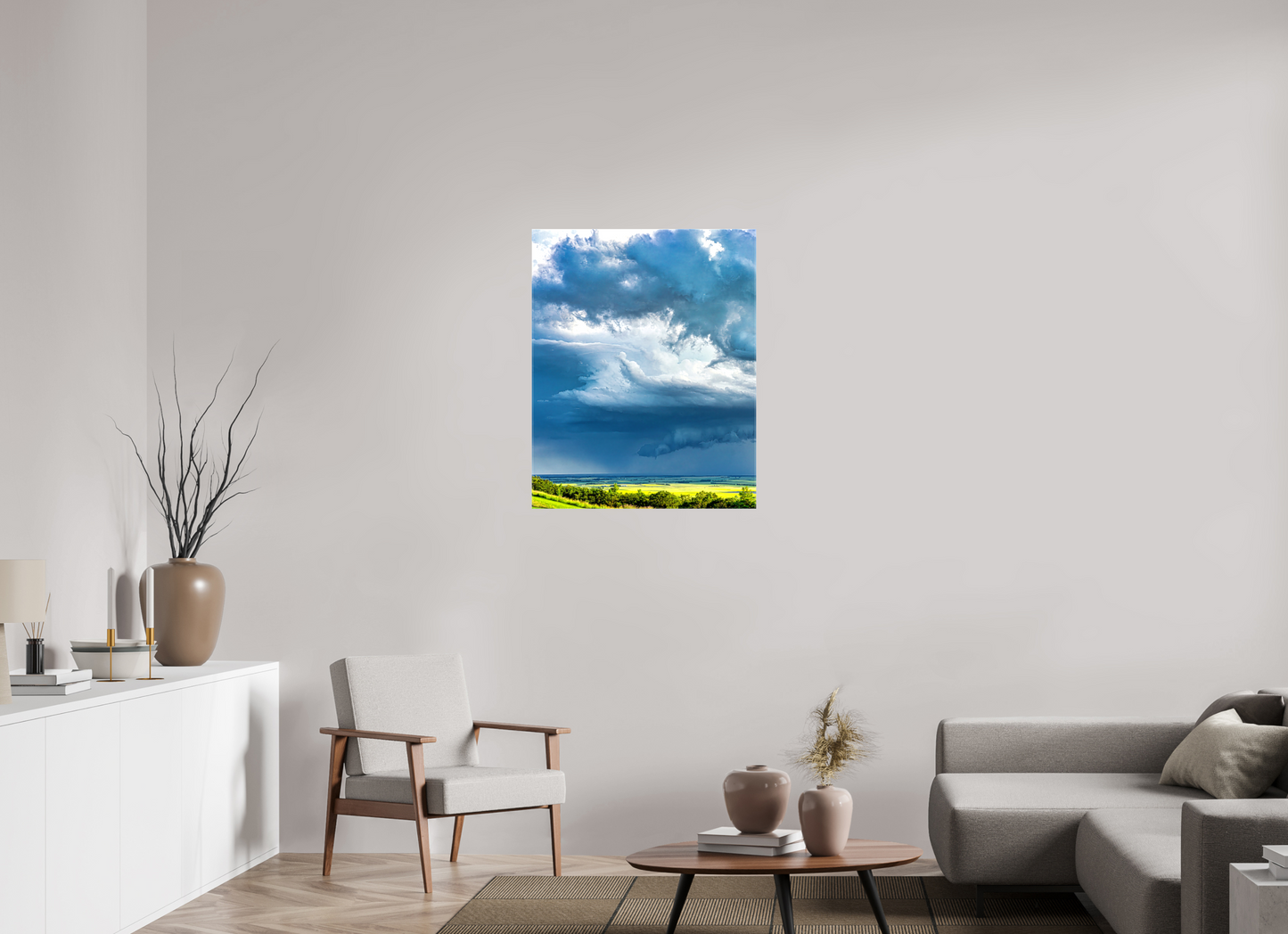 28 x 35″, Stretched Canvas Prairie Rains