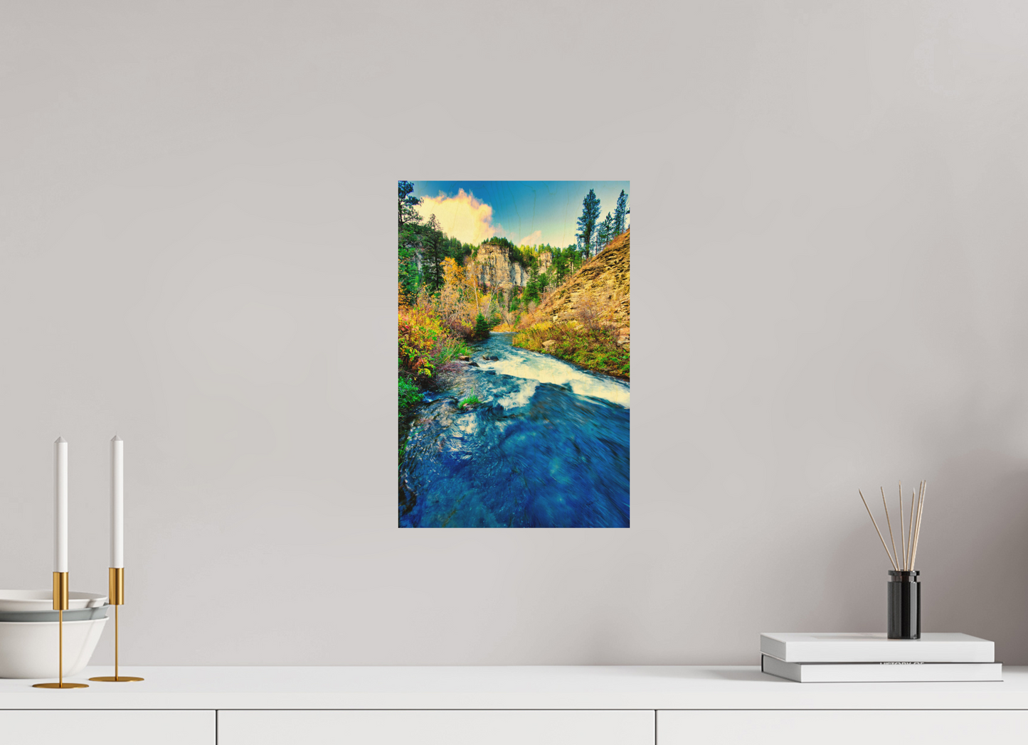 10 x 15″, Wood Print Spearfish Canyon Stream