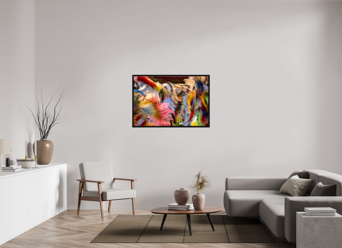 45 x 30″, Floater Frame Native Colors