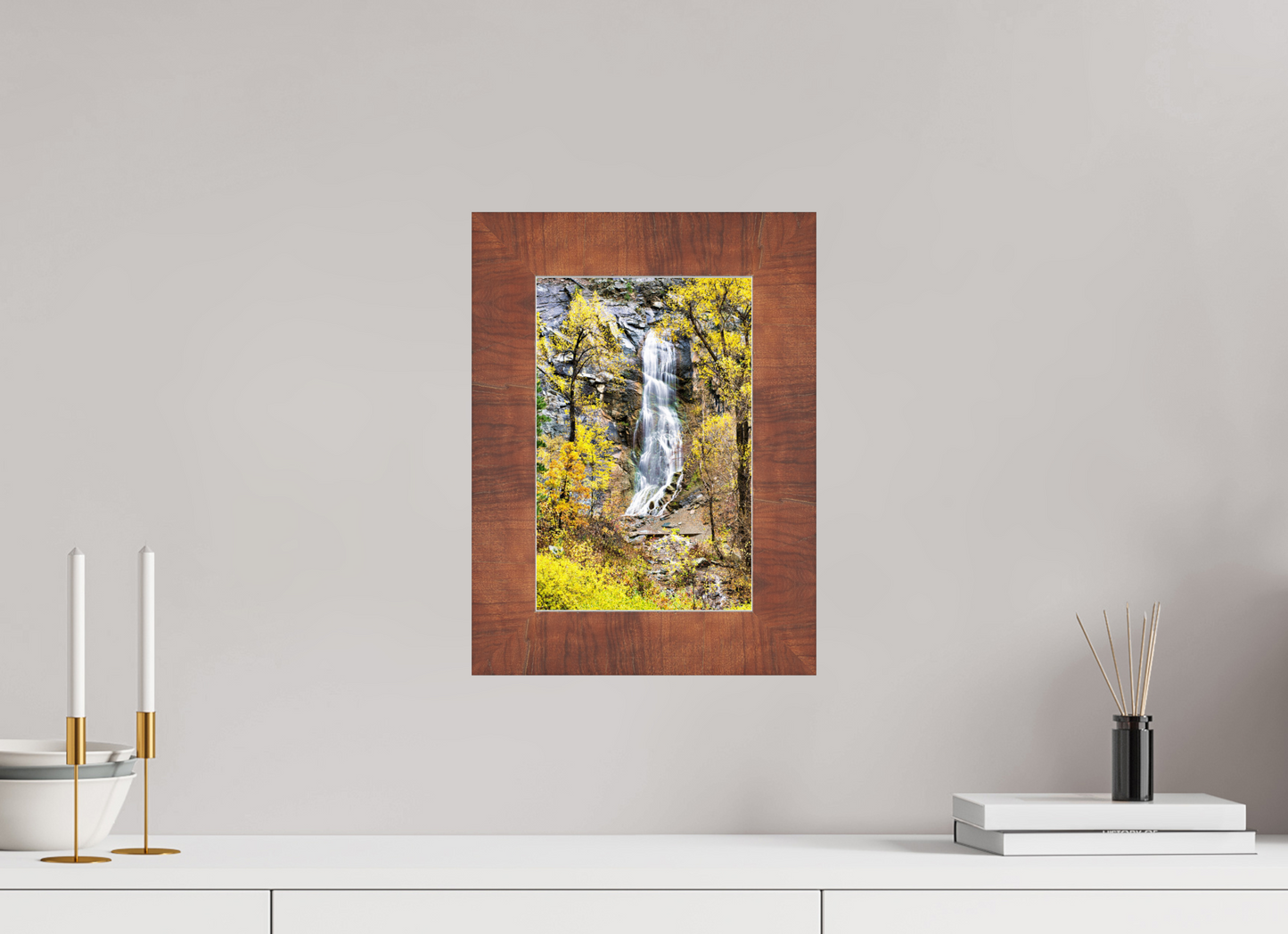 8 x 12″, Walnut Frame Bridal Veil Falls Spearfish Canyon