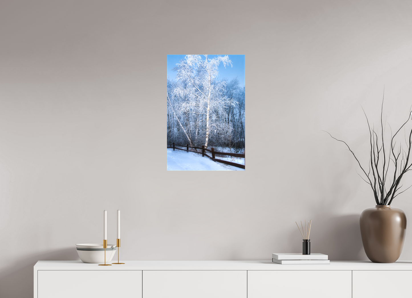 16 x 24″, Fine Textile Canvas Paper Birch in White