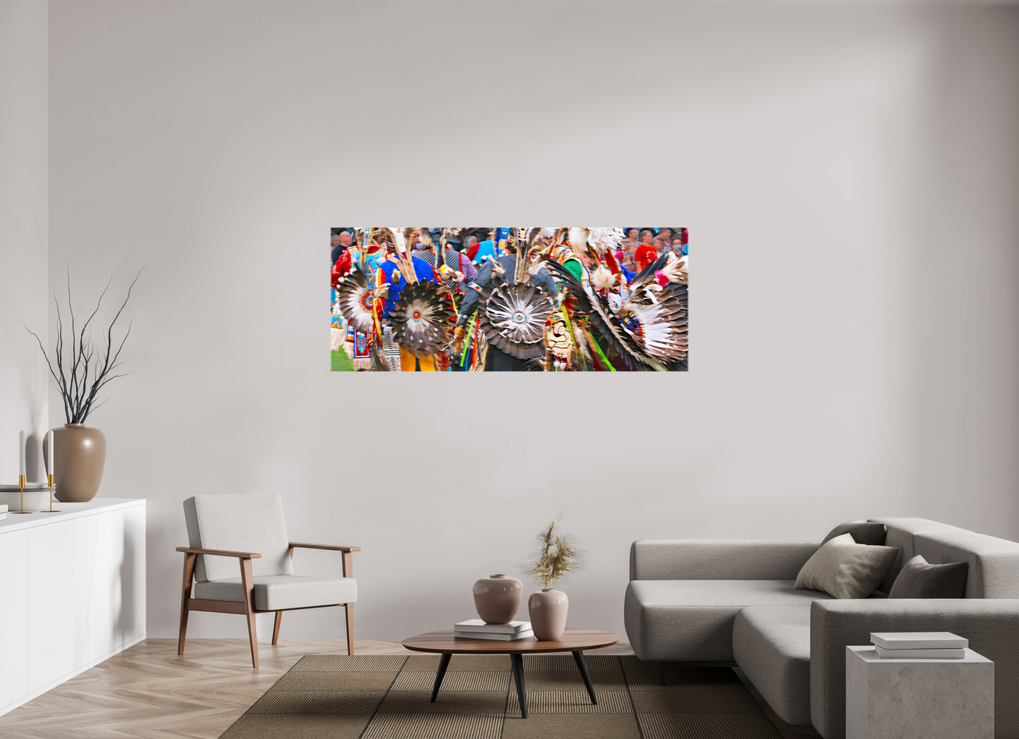 70 x 28″, Stretched Canvas Dakota Gathering