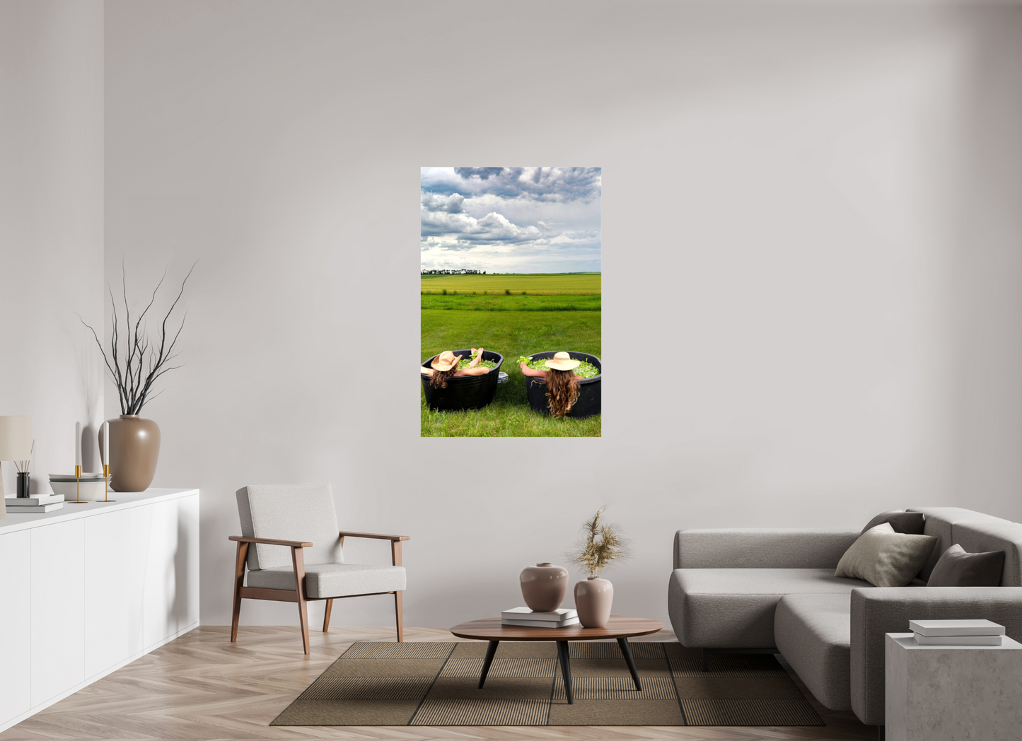 36 x 54″, Stretched Canvas Basil Bath