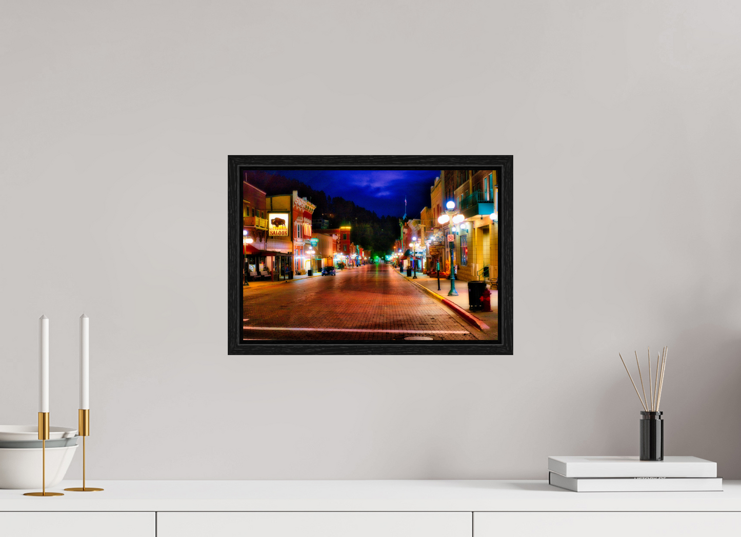 15 x 10″, Floater Frame Deadwood at Night 3
