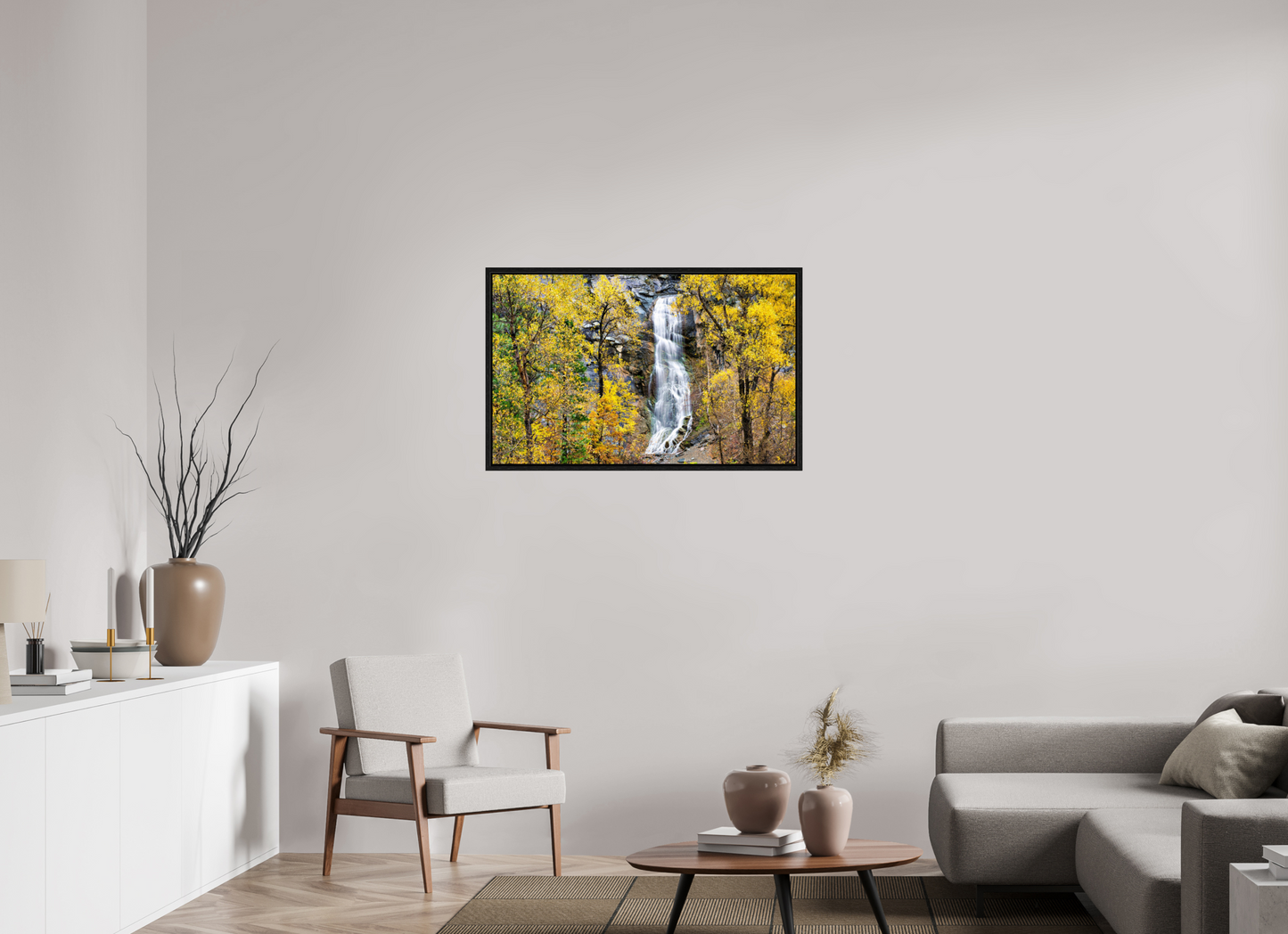38.4 x 24″, Floater Frame Bridal Veil Falls Wide Spearfish Canyon