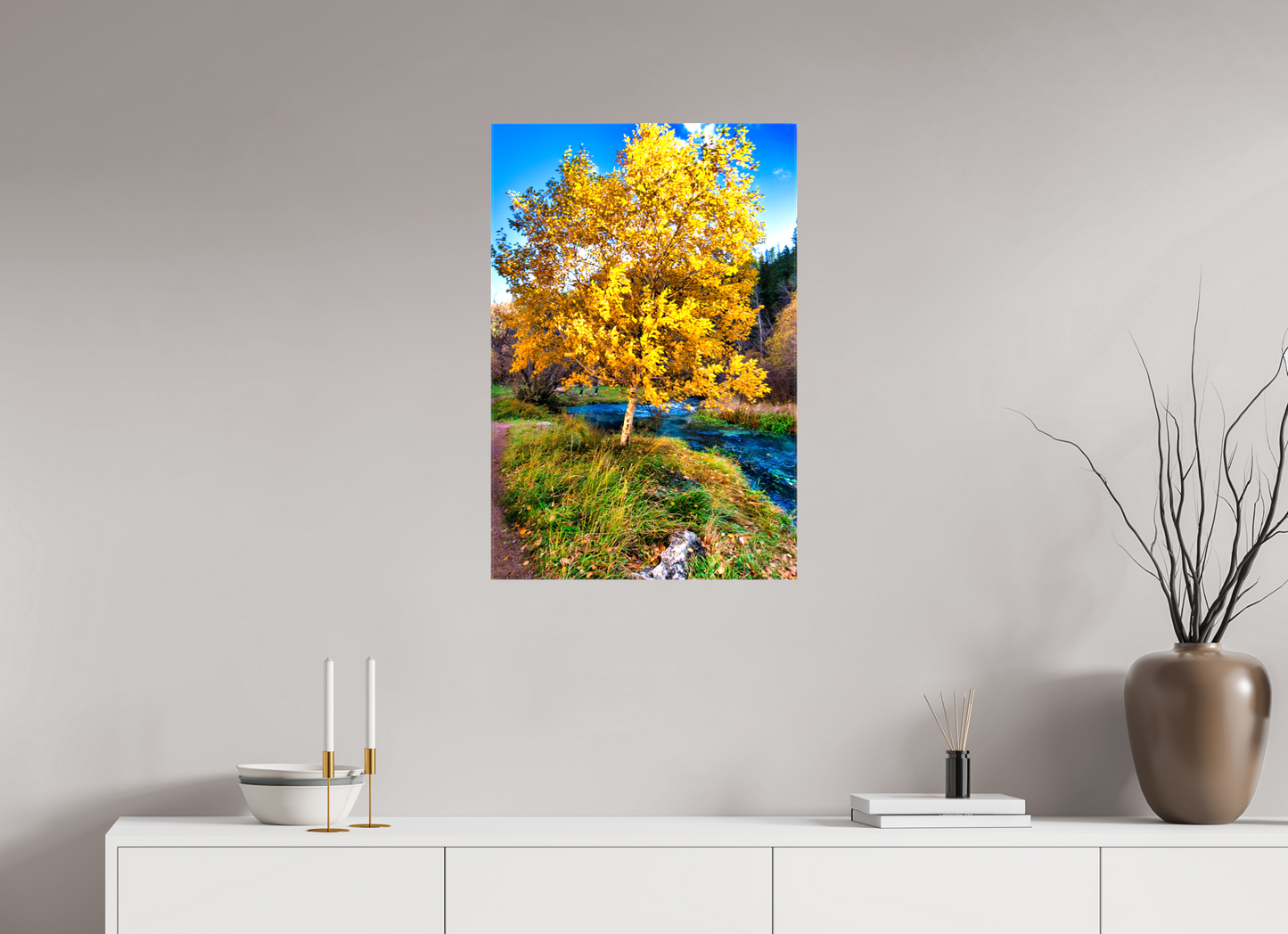 20 x 30″, Stretched Canvas Spearfish Canyon Yellow Tree