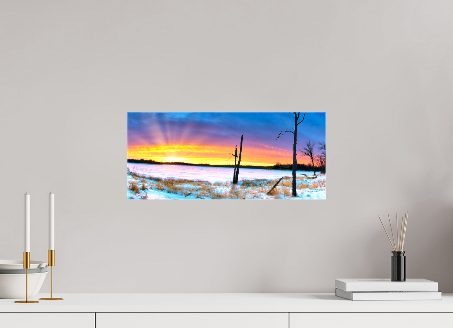 18.5 x 8″, Stretched Canvas Winters Walk