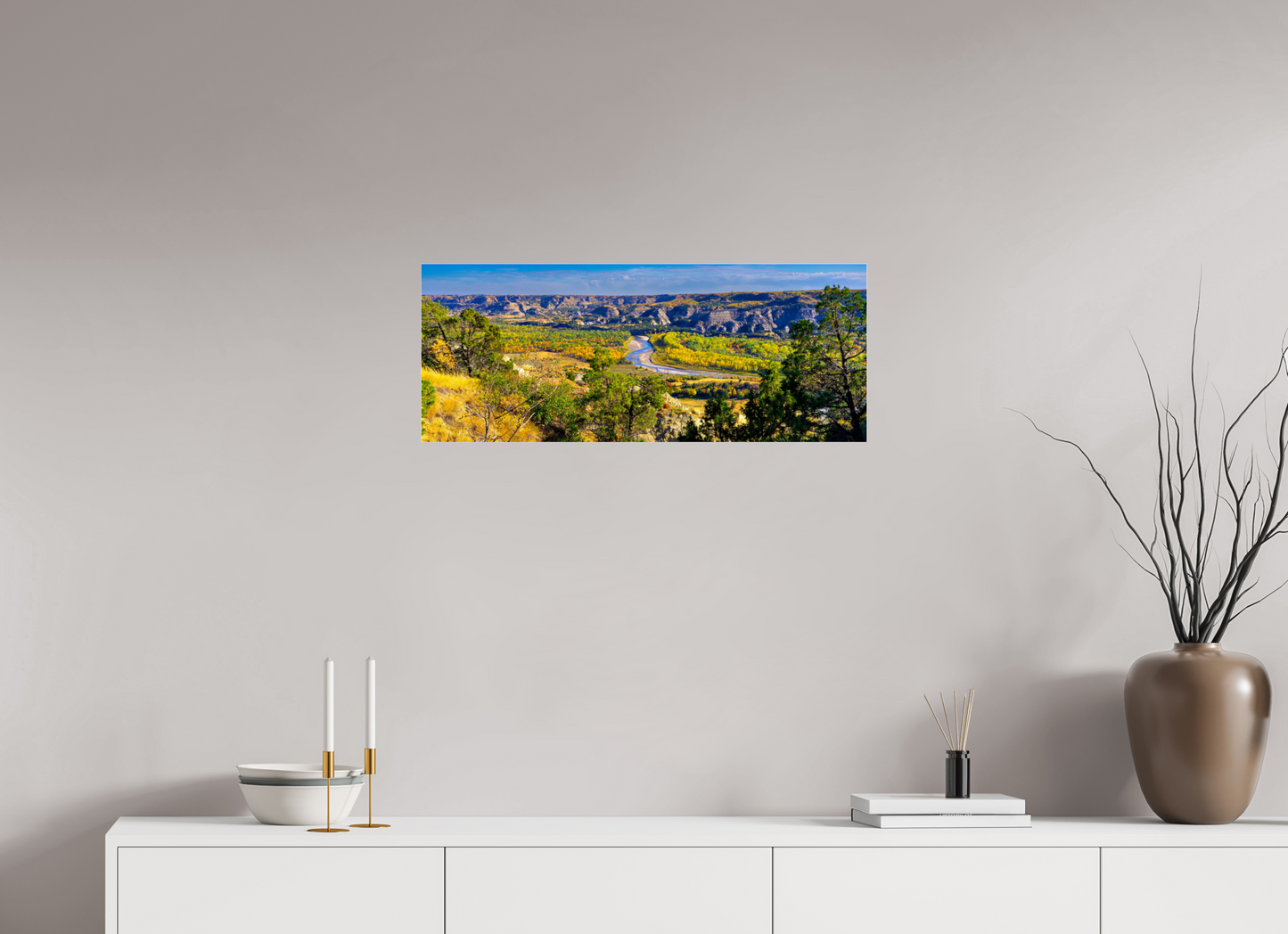 30 x 12″, Photo Print Under Acrylic Glass Little Missouri Metal Acrylic Glass