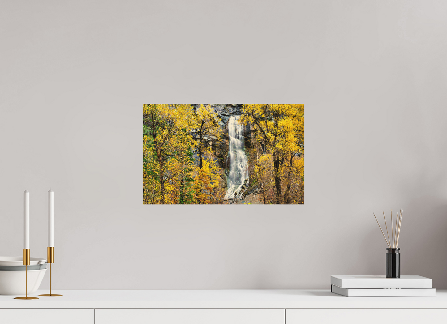 16 x 10″, Wood Print Bridal Veil Falls Wide Spearfish Canyon