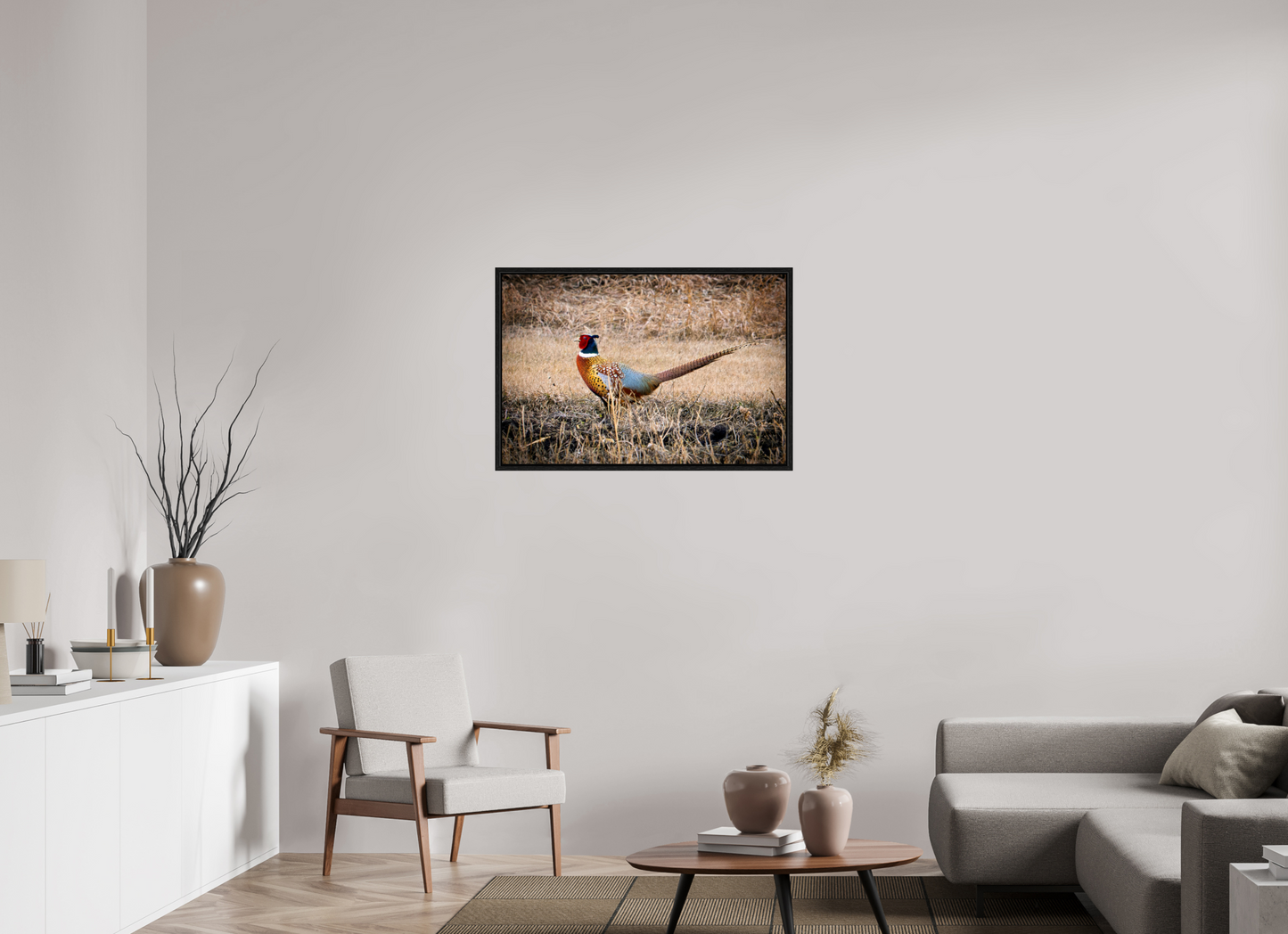 36 x 24″, Floater Frame The Pheasant