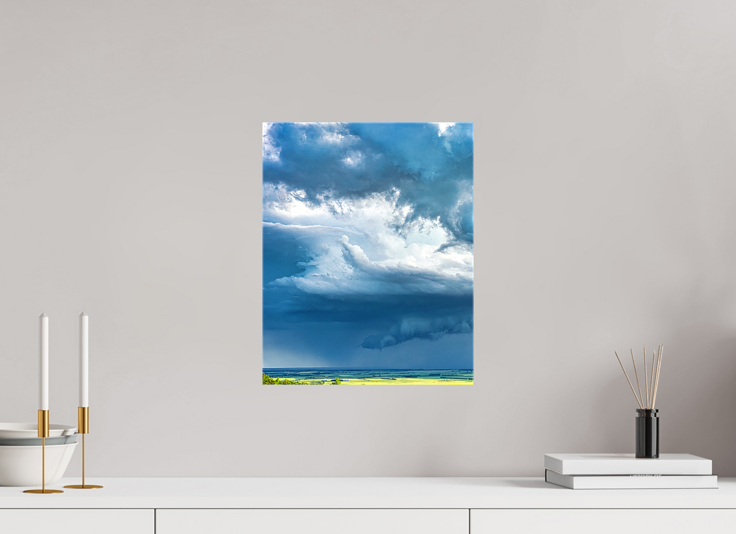 12 x 15″, Stretched Canvas Prairie Rains