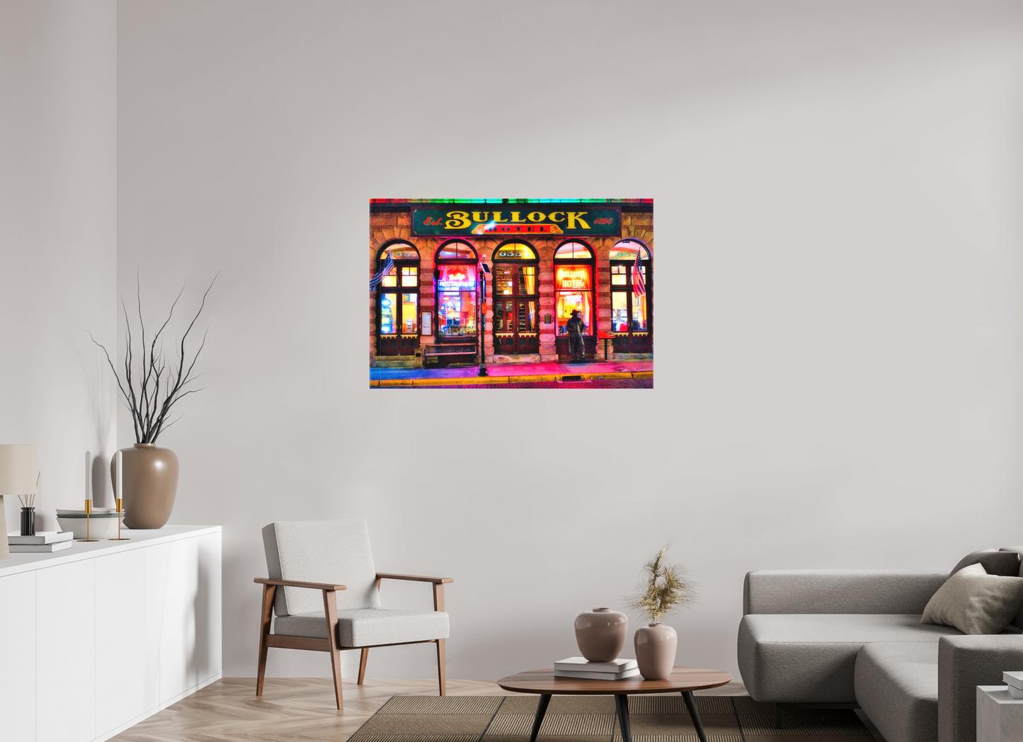 45 x 30″, Fine Textile Canvas Deadwood at Night 1