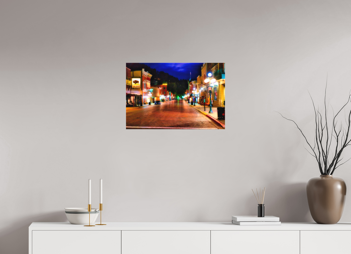 24 x 16″, Fine Textile Canvas Deadwood at Night 3