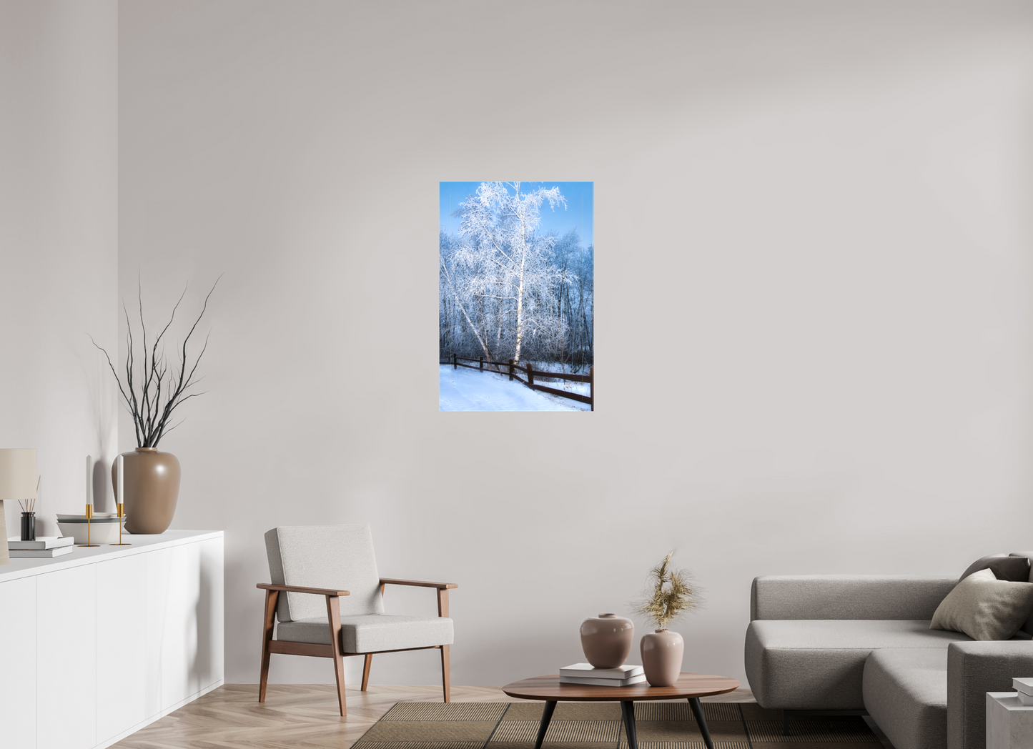 24 x 36″, Fine Textile Canvas Paper Birch in White