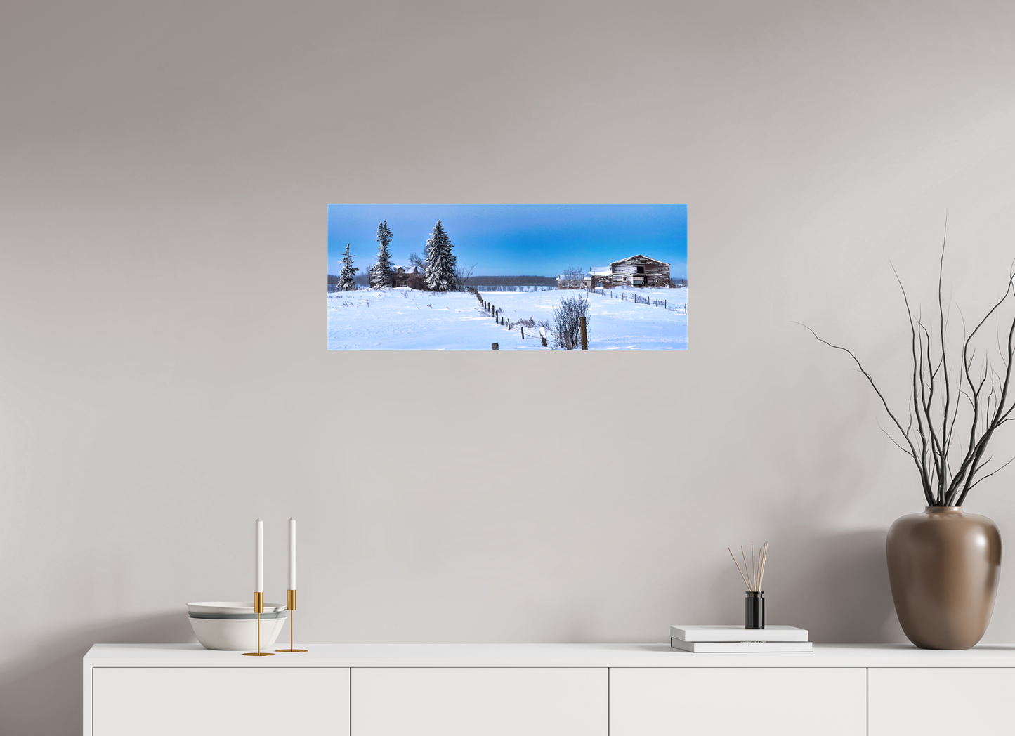 30 x 12″, Stretched Canvas Forgotten Farmstead