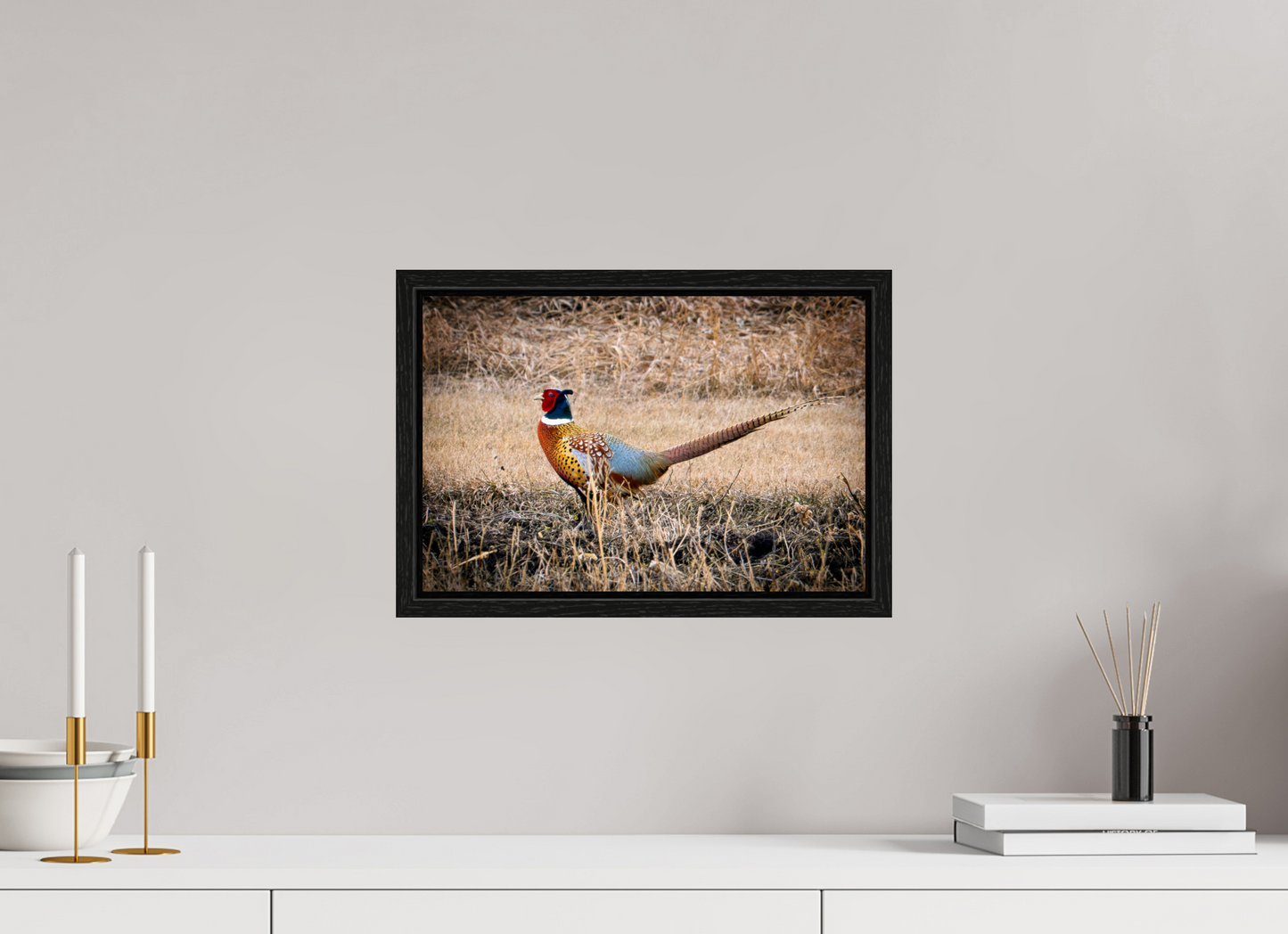 15 x 10″, Floater Frame The Pheasant