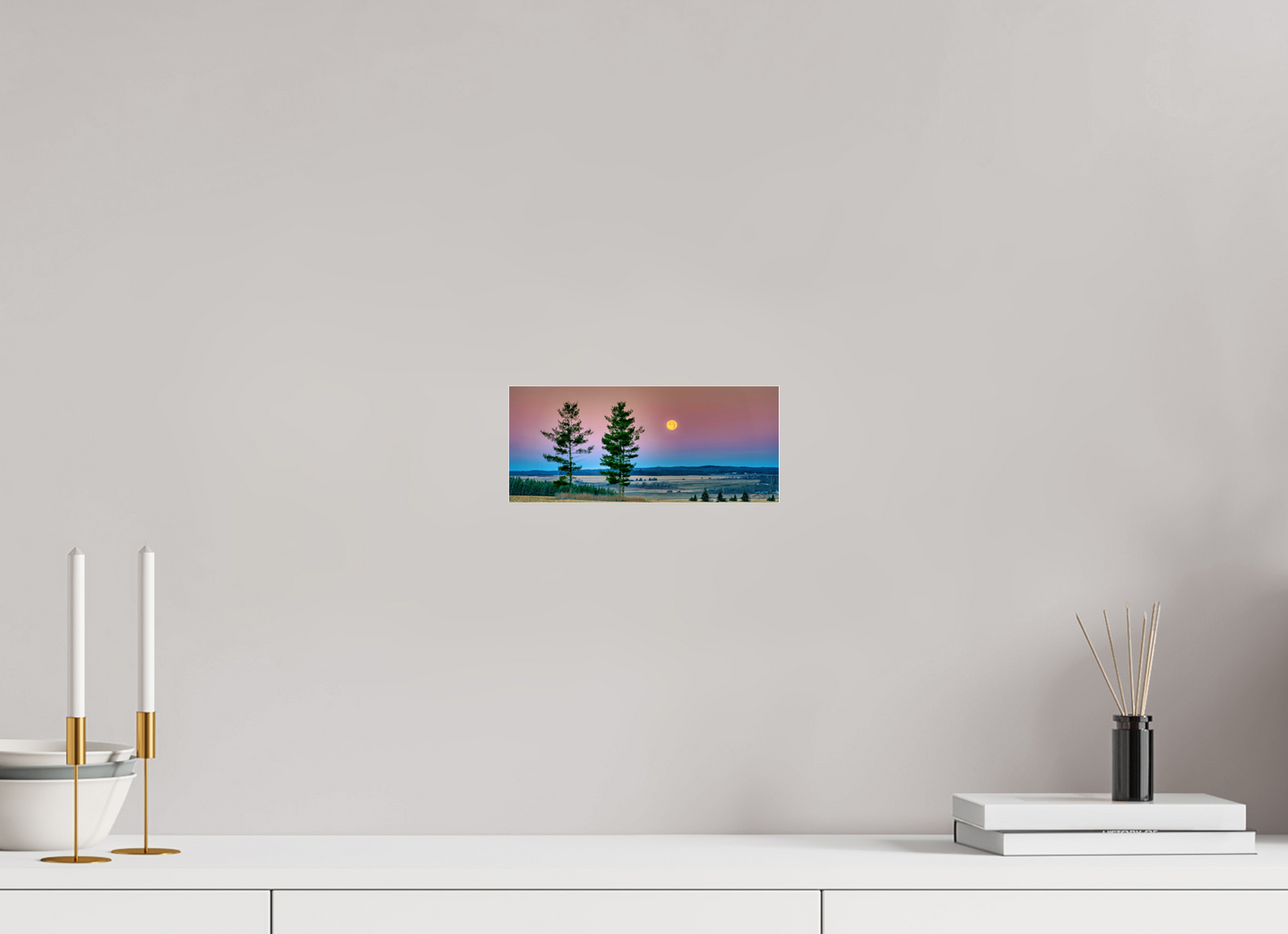 9.3 x 4″, Acrylic Glass. .16 thick Morning Prairie Moon