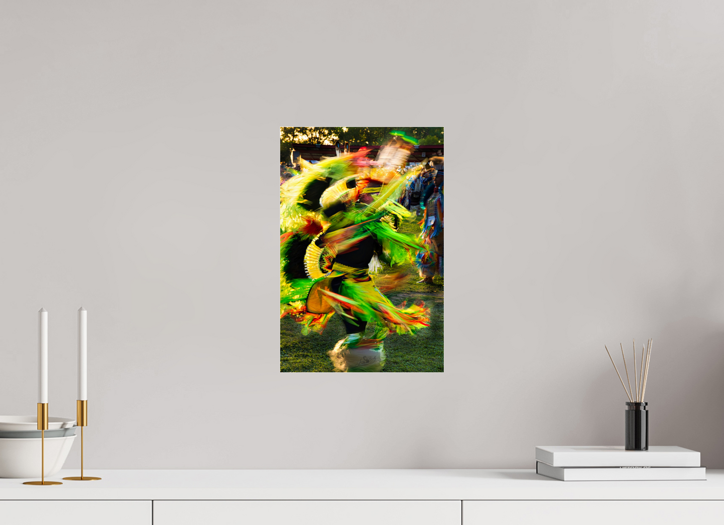 10 x 15″, Photo Print Under Acrylic Glass Powwow dance in motion 1 Metal Acrylic Glass
