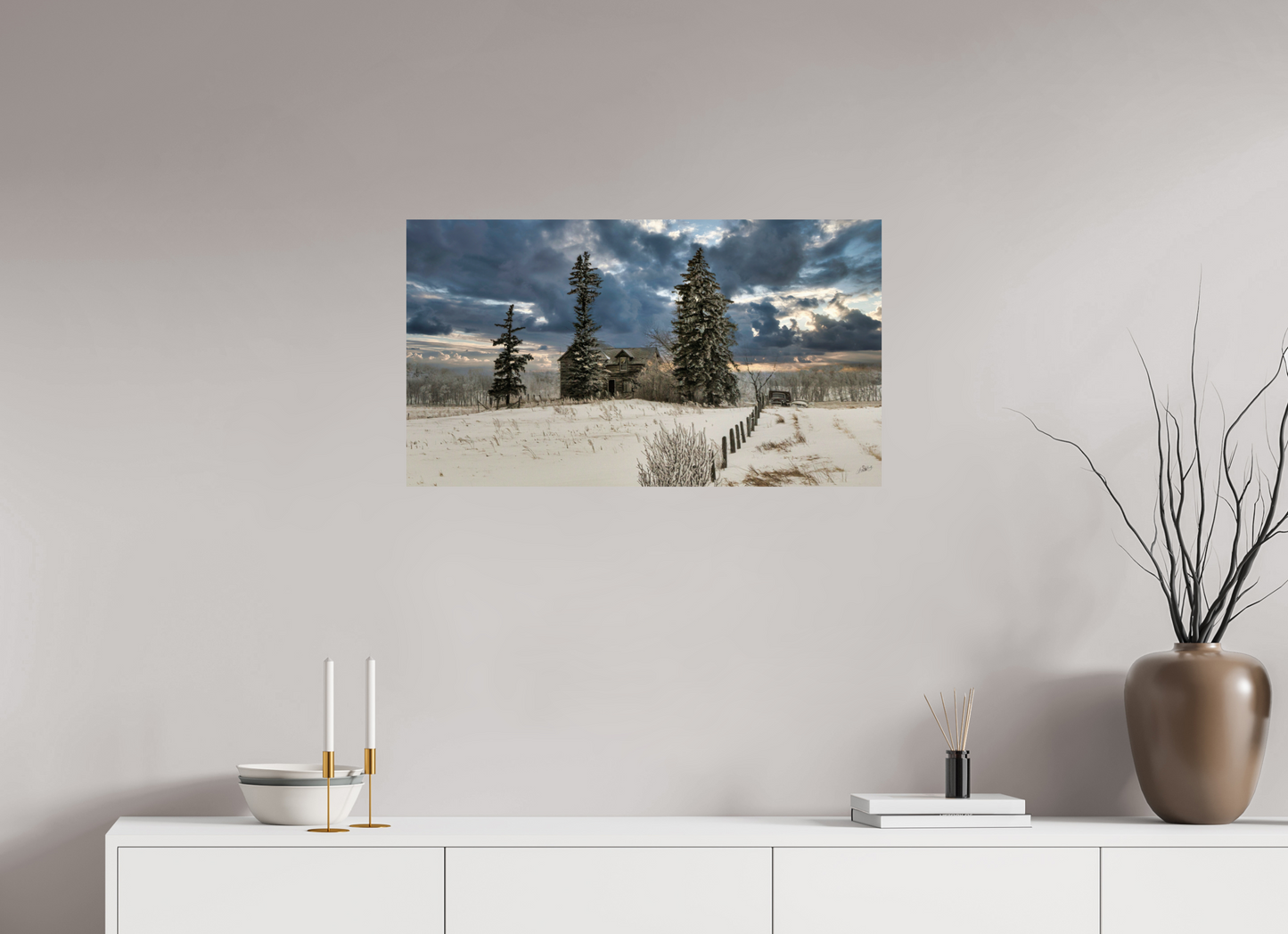 32 x 18″, Metal Prints Storm Clouds of Winter
