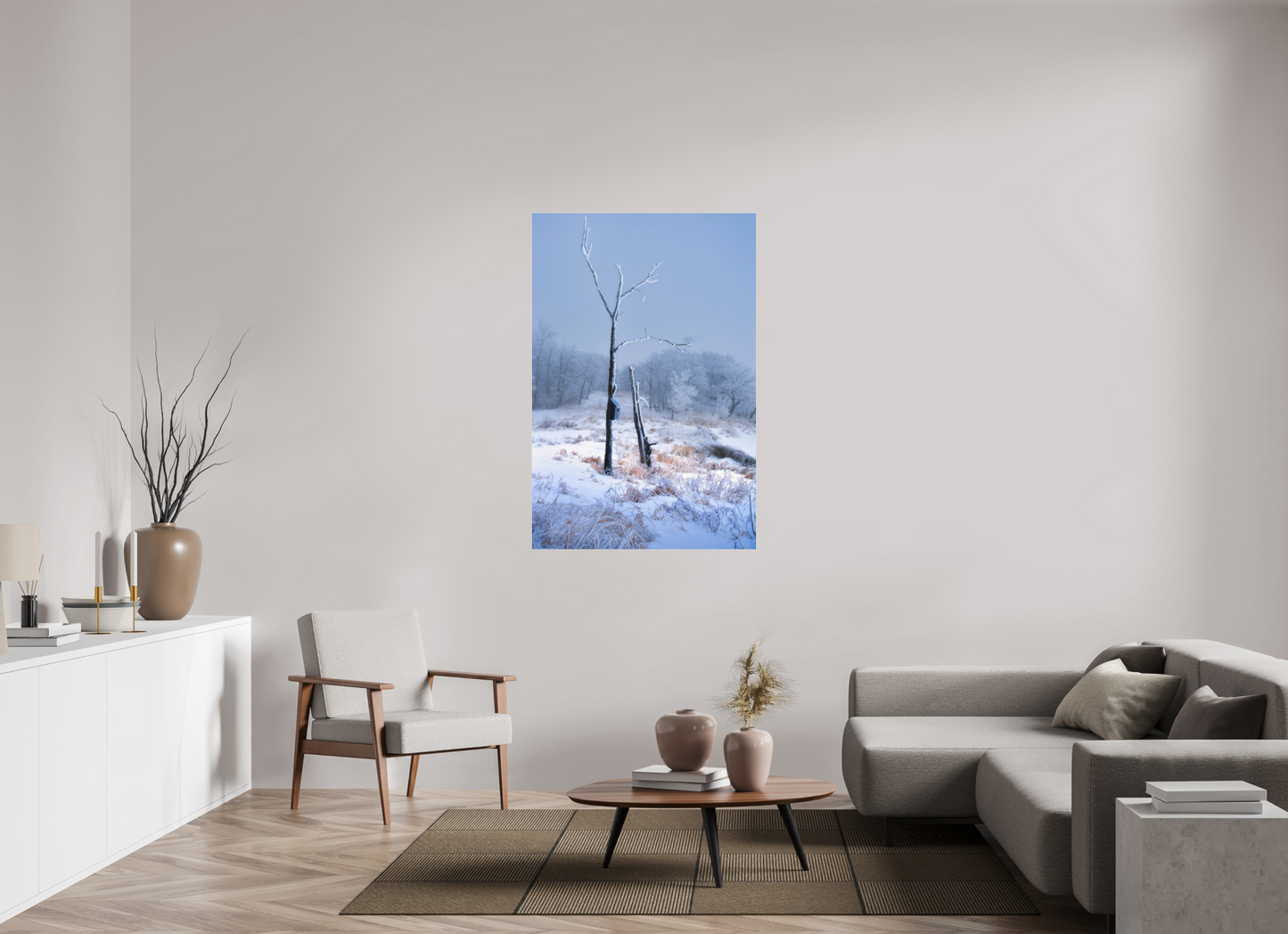 36 x 54″, Photo Print Under Acrylic Glass Birds Nest in Winter 2 - Metal Acrylic Glass