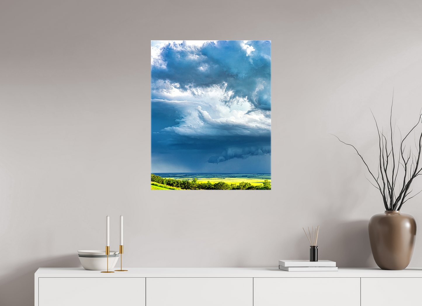 24 x 30″, Stretched Canvas Prairie Rains