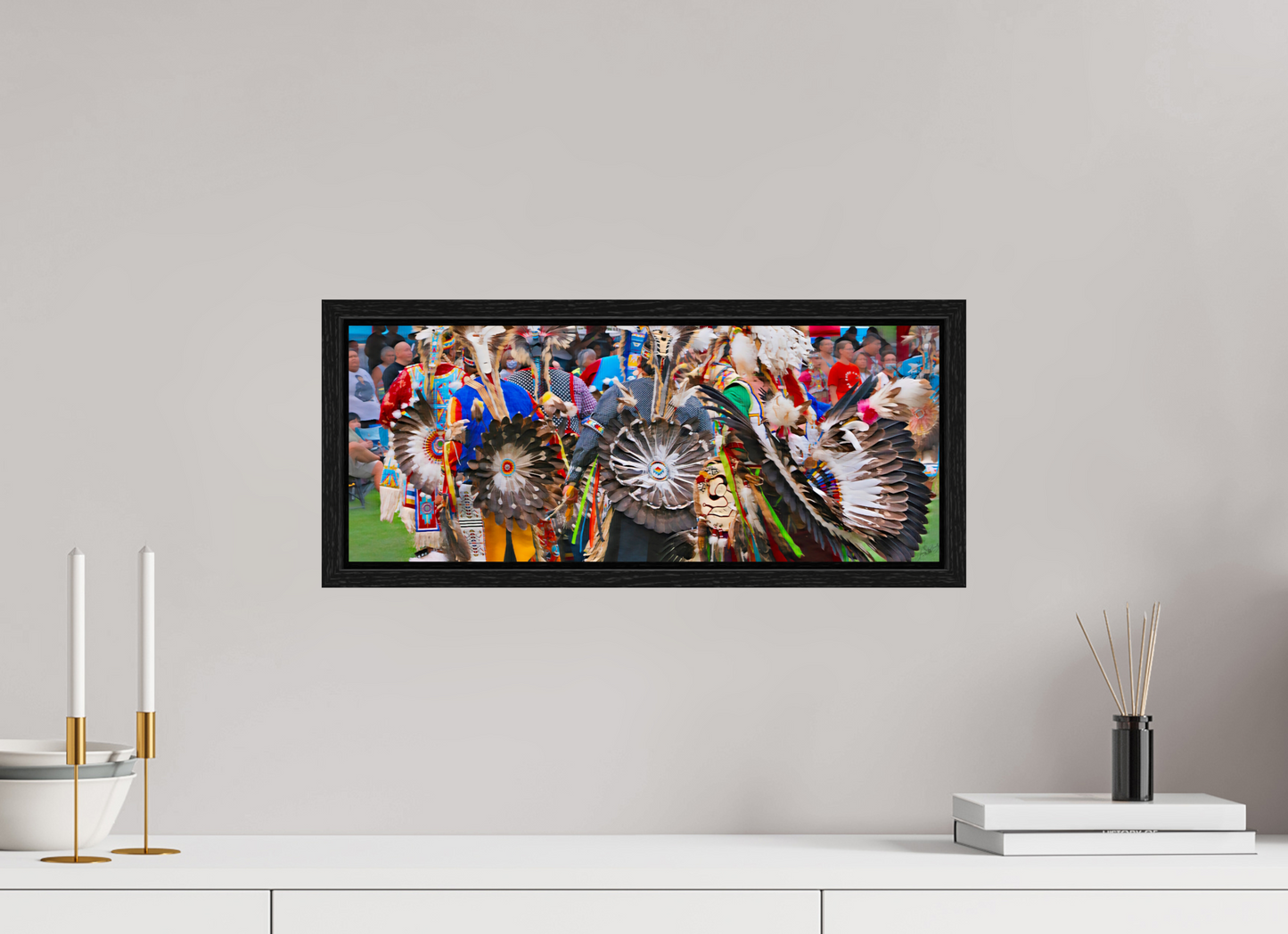 20 x 8″, Floater Frame Dakota Gathering