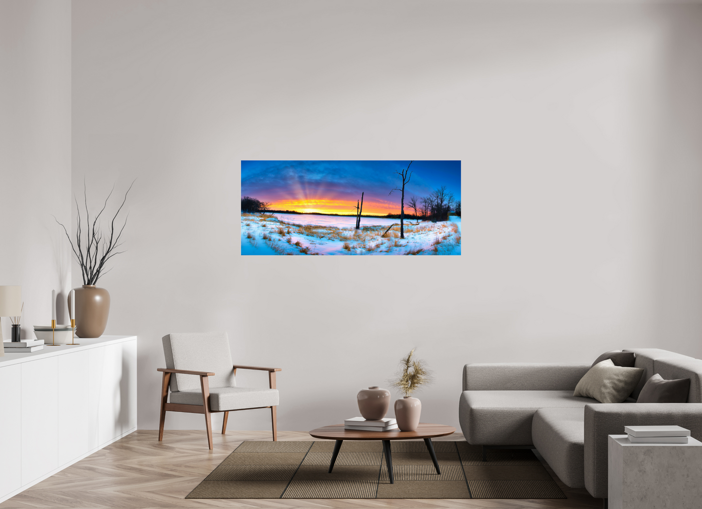 64.8 x 28″, Photo Print Under Acrylic Glass Winter Walk Acrylic Glass