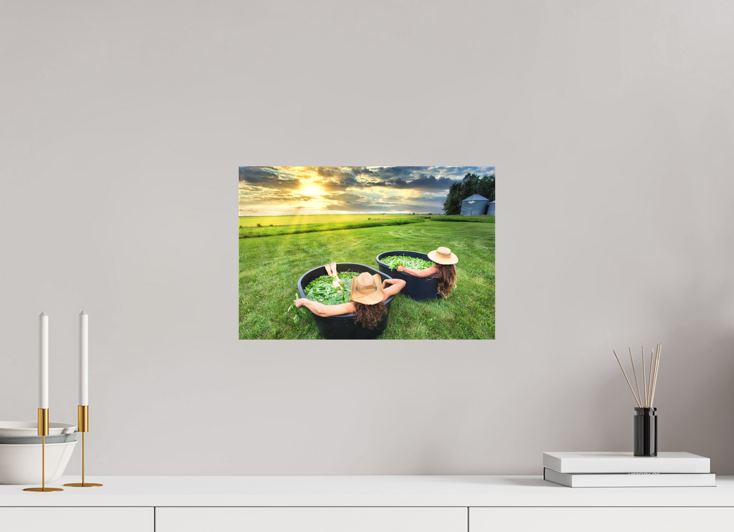 15 x 10″, Fine Textile Canvas Basil Bath 2