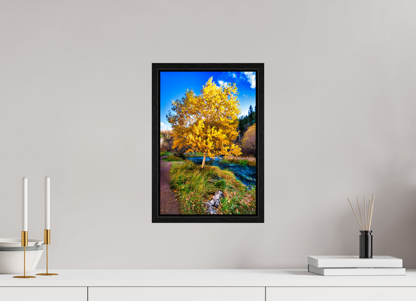 10 x 15″, Floater Frame Spearfish Canyon Yellow Tree