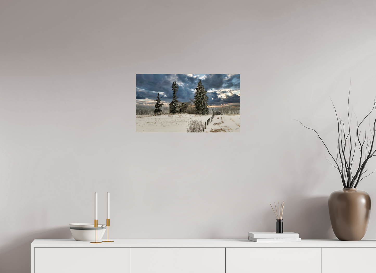 24 x 13.5″, Photo Print Under Acrylic Glass Storm Clouds of Winter Metal Acrylic Glass